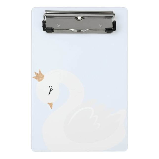 Der gekrönte Schwan Mini Klemmbrett (Vorderseite)