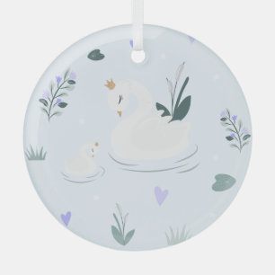 Der gekrönte Schwan Ornament Aus Glas