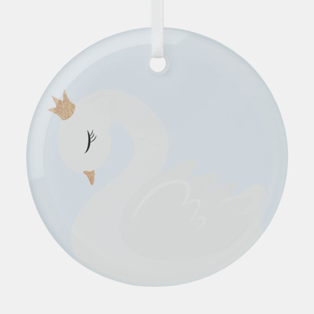 Der gekrönte Schwan Ornament Aus Glas (Vorderseite)