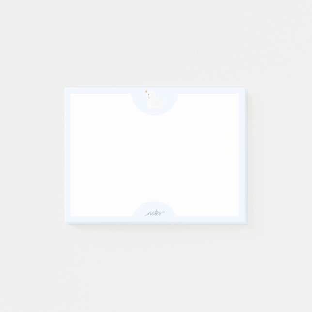 Der gekrönte Schwan Post-it Klebezettel (Vorderseite)