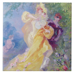 Der gelbe Domino, Entwurf für eine Tapisserie Fliese