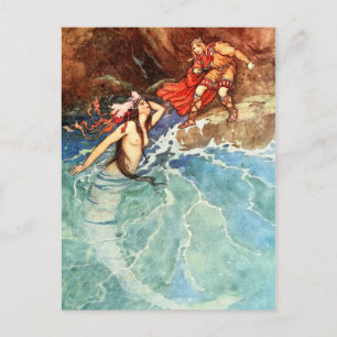 Der gelbe Zwerg:  Der König trifft die Meerjungfra Postkarte