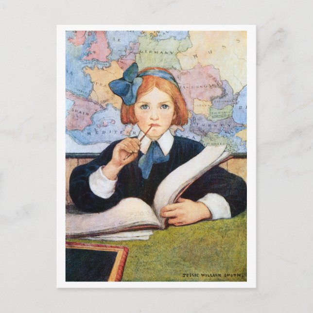 Der Gelehrte, Jessie Willcox Smith Postkarte (Vorderseite)