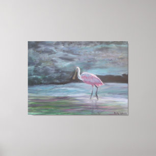 Der gelesene Florida-Rosa Spoonbill-Leinwand-Druck Leinwanddruck