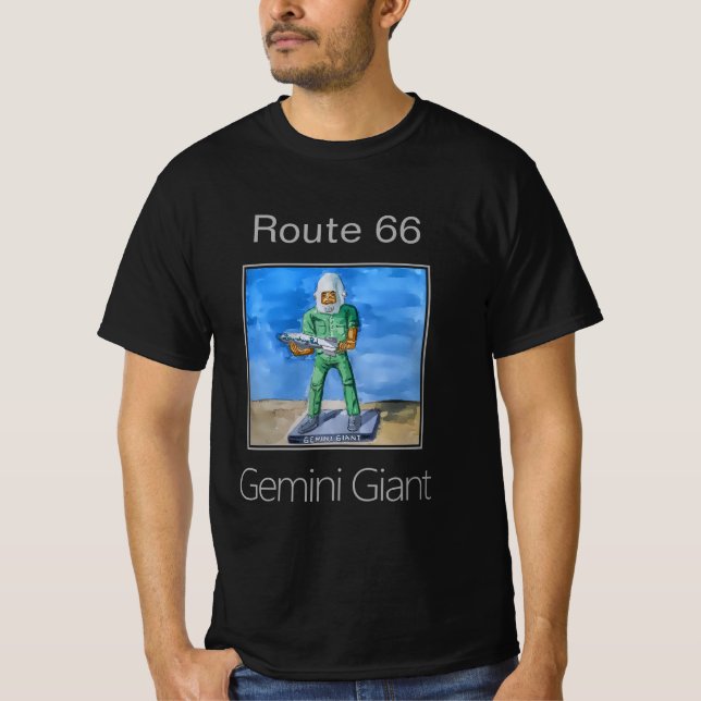Der Gemini-Riese Muffler-Mann, Route 66, T-Shirt (Vorderseite)