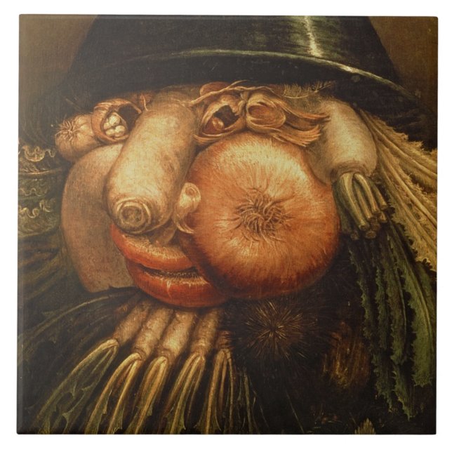 Der Gemüsegärtner, c.1590 (Öl auf Platte) Fliese (Vorderseite)