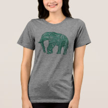 Der Gemusterte Elefant-T - Shirt niedlicher Frauen