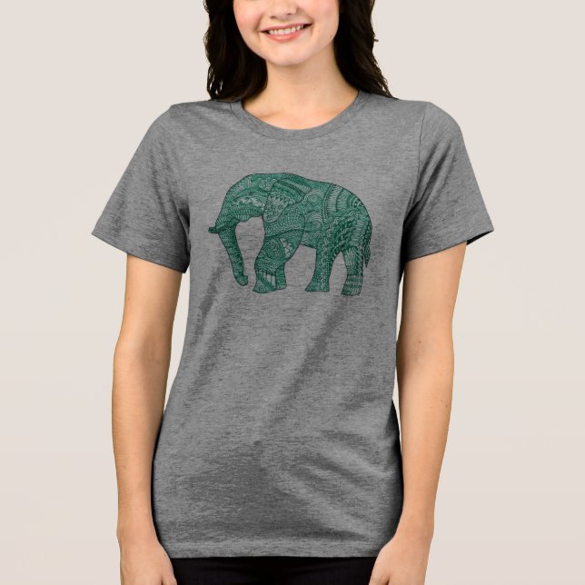 Der Gemusterte Elefant-T - Shirt niedlicher Frauen (Vorderseite)