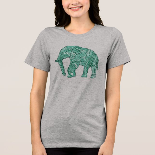 Der Gemusterte Elefant-T - Shirt niedlicher Frauen (Vorderseite)
