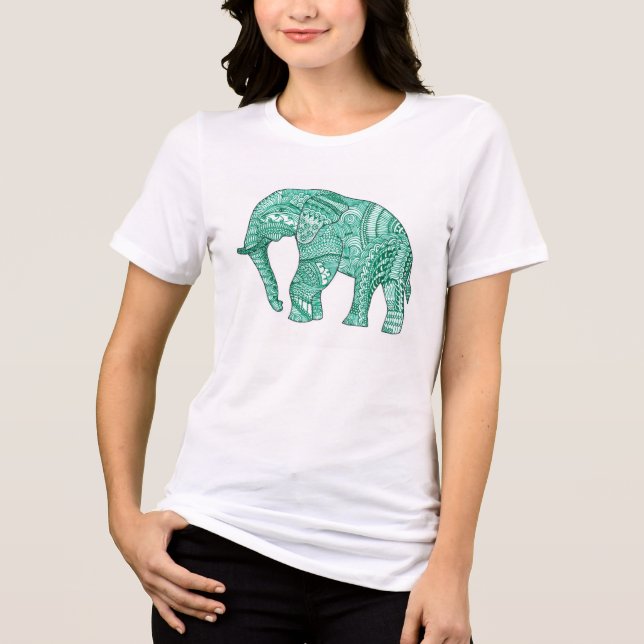 Der Gemusterte Elefant-T - Shirt niedlicher Frauen (Vorderseite)
