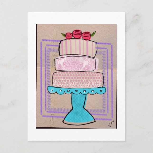 Der gemusterte Pastellturm Postkarte (Vorderseite)