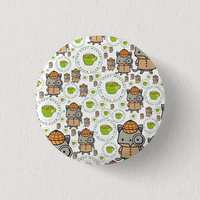 Der gemütliche Mystery Book Club Button (Vorderseite)