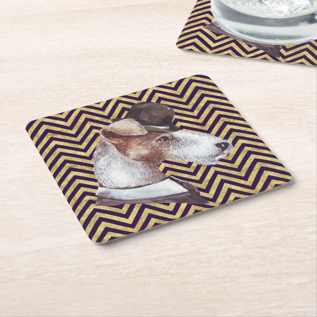 Der Gentleman Airedale Rechteckiger Pappuntersetzer (angewinkelt)