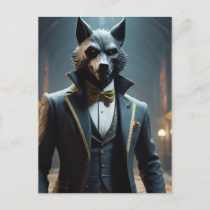 Der Gentleman Wolf Postkarte