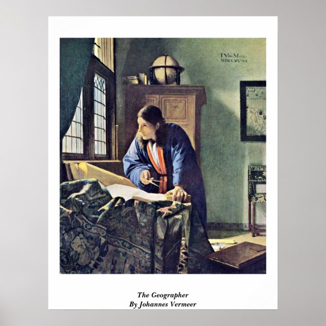 Der Geograf. von Johannes Vermeer Poster (Vorne)