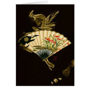 Der gequälte Orientalische Lüfter mit Blumendesign