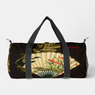 Der gequälte Orientalische Lüfter mit Blumendesign Duffle Bag