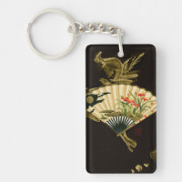 Der gequälte Orientalische Lüfter mit Blumendesign