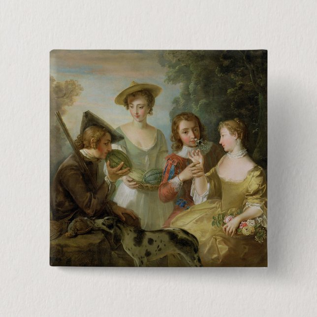 Der Geruchssinn, c.1744-47 (Öl auf Leinwand) Button (Vorderseite)