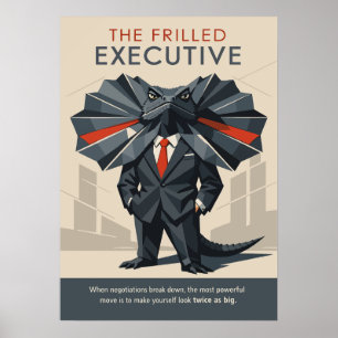 Der gerüschte Executive Lustige Echsen Kunst Poster