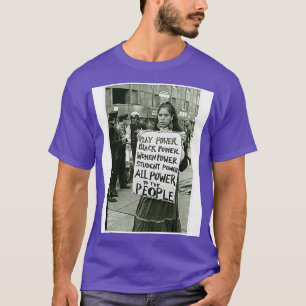 Der gesamte Power zum People Vintag Protest-Zeiche T-Shirt