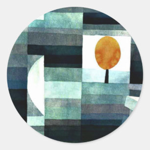 Der Gesandte des Herbstes von Paul Klee Runder Aufkleber