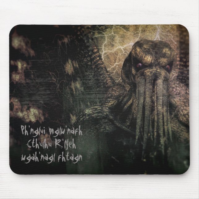 Der Gesang-Gewohnheit Cthulhu Anbetern Mousepad (Vorne)