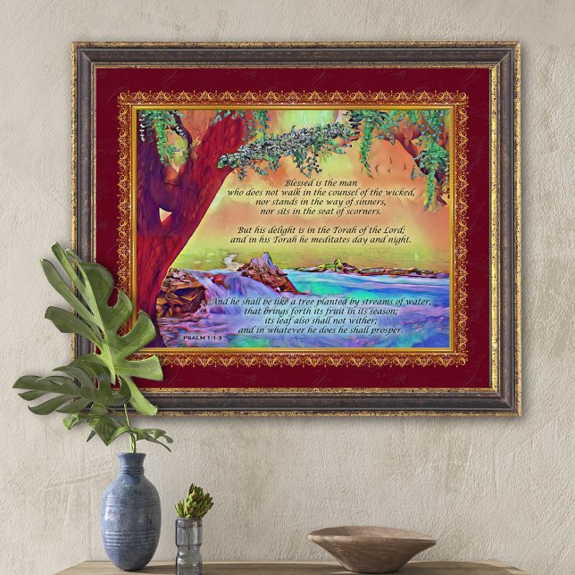 Der gesegnete Mann ist wie ein Baumpsalm 1 Art Pri Poster (Von Creator hochgeladen)