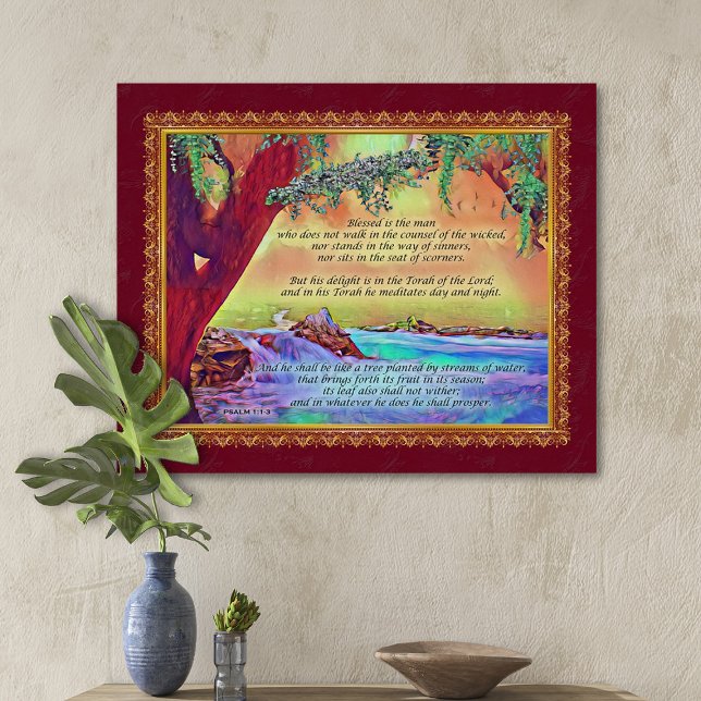 Der gesegnete Mann ist wie ein Baumpsalm 1, gepfle Leinwanddruck (Von Creator hochgeladen)