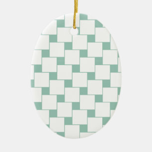 Der gesponnene Spaß quadriert tadelloses Grün Keramik Ornament
