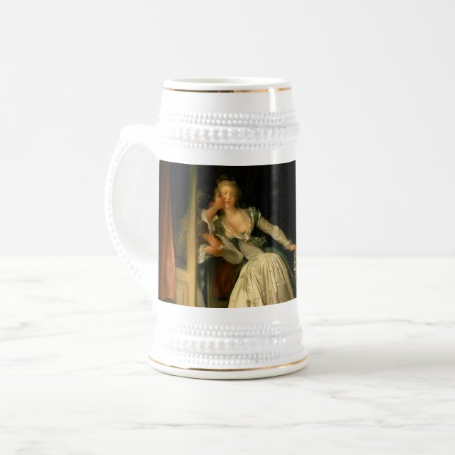 Der gestohlene Kuss Fragonard Bierglas (Vorderseite Links)