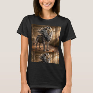 Der gestreifte Gelehrte Fantasy-Löwe-Zebra-Abent T-Shirt