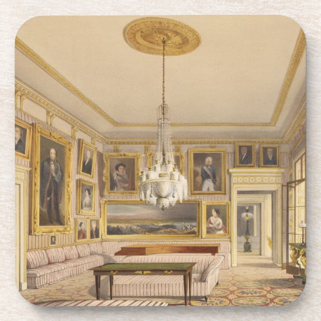 Der gestreifte zeichnende Raum, Apsley Haus, 1853 Getränkeuntersetzer (Vorderseite)