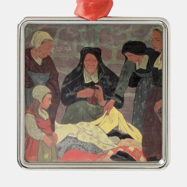 Der Gewebe-Verkäufer, c.1898 Silbernes Ornament (Vorne)