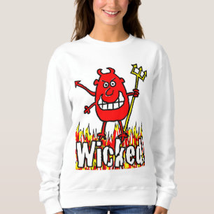 Der gewickte Teufel mit Flammen-Design Sweatshirt