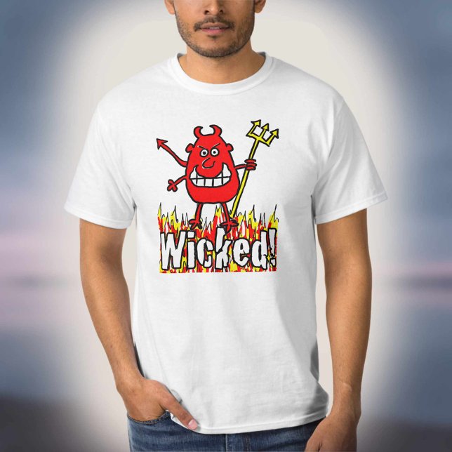 Der gewickte Teufel mit Flammen-Design T-Shirt (Von Creator hochgeladen)