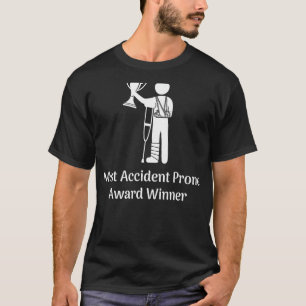 Der Gewinner des Wettbewerbs "Der meisten Unfall"- T-Shirt