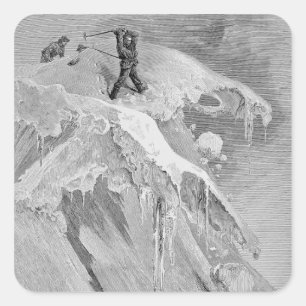 Der Gipfel des Moming Pass im Jahr 1864, von 'The Quadratischer Aufkleber