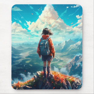 Der Gipfel in ihrem Soul Anime Hiker Girl Mousepad