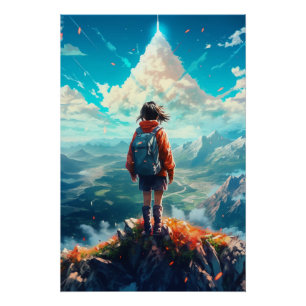Der Gipfel in ihrem Soul   Anime Hiker Girl Poster