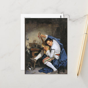 Der Gitarrist, die Kunst von Jean-Baptiste Greuze, Postkarte