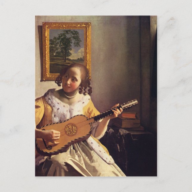 Der Gitarrist von Johannes Vermeer Postkarte (Vorderseite)