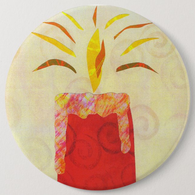 Der glänzende Knopf des Kerzenlichtes Button (Vorderseite)