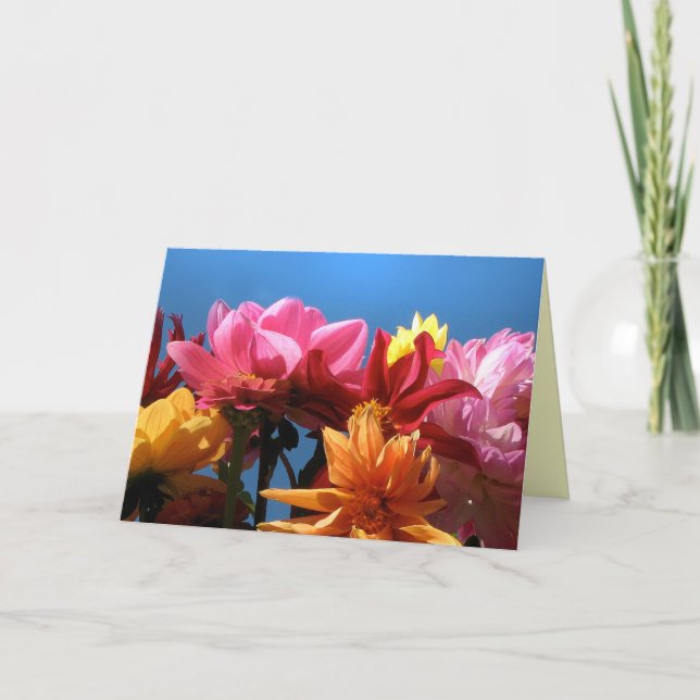 Der glänzende Tag der Dahlie-Mutter Karte (Vorderseite)