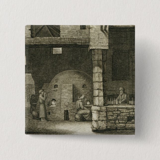 Der Glasflaschen-Hersteller, den Künsten von des Button (Vorderseite)