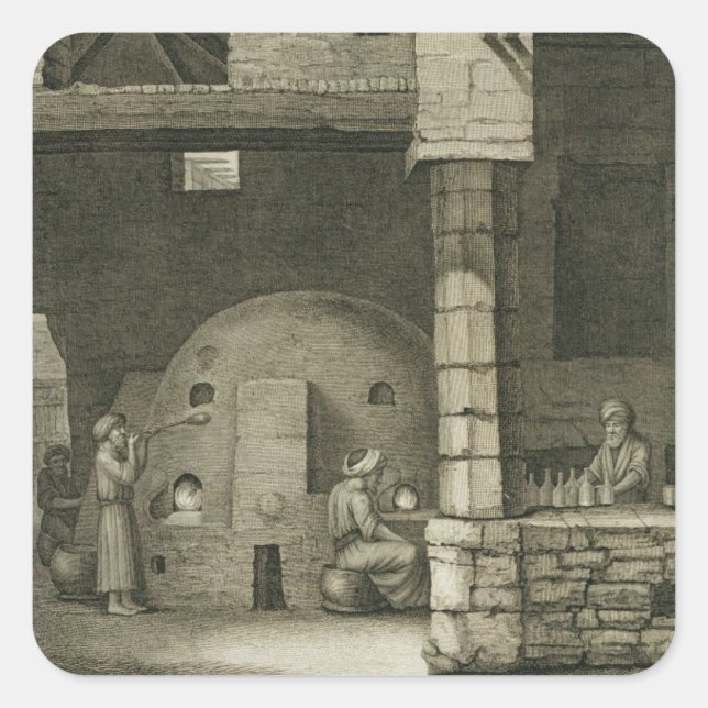 Der Glasflaschenhersteller aus Band II, Kunst und  Quadratischer Aufkleber (Vorderseite)