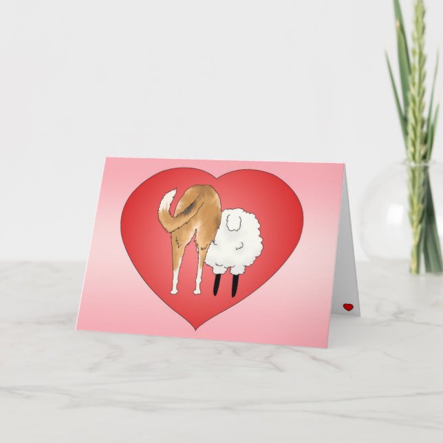 Der glatte Collie-Valentinstag Feiertagskarte (Vorderseite)