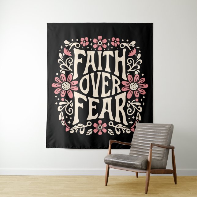 Der Glaube an die Angst wird Christlich Wandteppich (Beispiel)