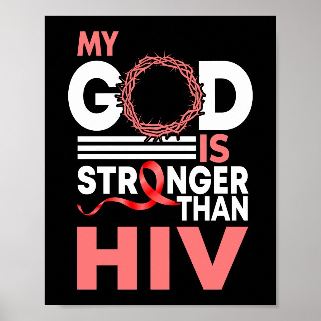 Der Glaube an meinen Gott ist stärker als das HIV- Poster (Vorne)