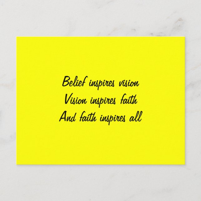 Der Glaube an sich Postkarte (Vorderseite)
